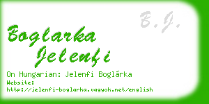boglarka jelenfi business card